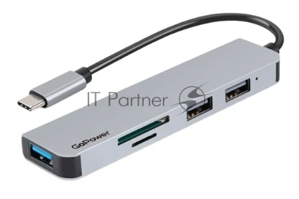 USB-концентратор GoPower GPH5-1, USB Type-C, USB/MicroSD/SD/USB Type-C, USB