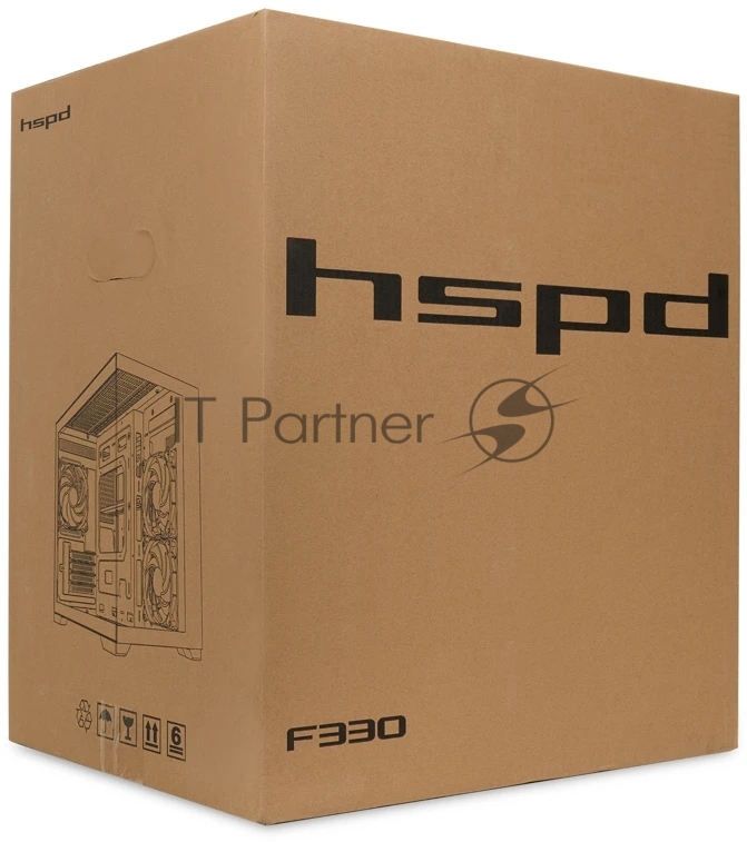 Компьютерный корпус HSPD F330, Panoramic Mini-tower, черный, TG, 0.5 SPCC, 3x120мм ARGB mATX, mITX 160/400/200мм 1x2.5", 2x3.5", 4xPCI 1xUSB-C 3.0, 2xUSB-A1.0 428x280x375мм