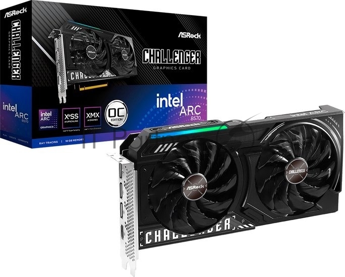 Видеокарта Asrock B570 CL 10GO PCI-E 4.0 INTEL ARC B570 10Gb 160bit GDDR6 2600/19000 HDMIx1 DPx3 HDCP Ret