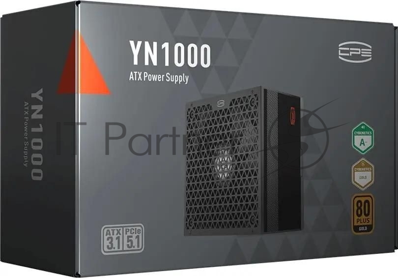 Блок питания PCCooler P5-YN1000-G1F, 1000Вт, 80 PLUS Gold, 135мм, модульный, черный