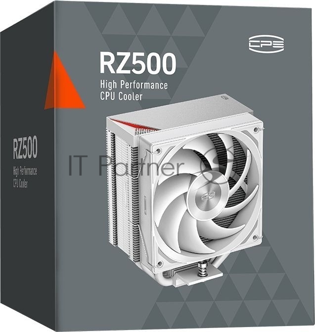 Устройство охлаждения (кулер) PcCooler RZ500 Soc-AM5/AM4/1200/1700/1851 белый 4-pin 32dB Al+Cu 250W Ret (RZ500-WHNWNX-GL)