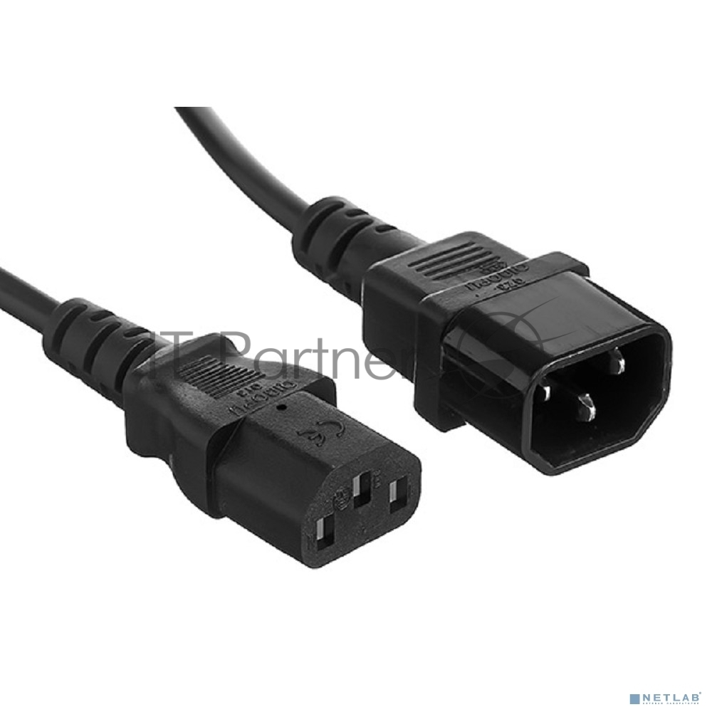 Кабель питания ExeGate Power EC-1P (C13->C14, VDE-250V-3*1.0мм2, медь, черный, 16A, 1 м)
