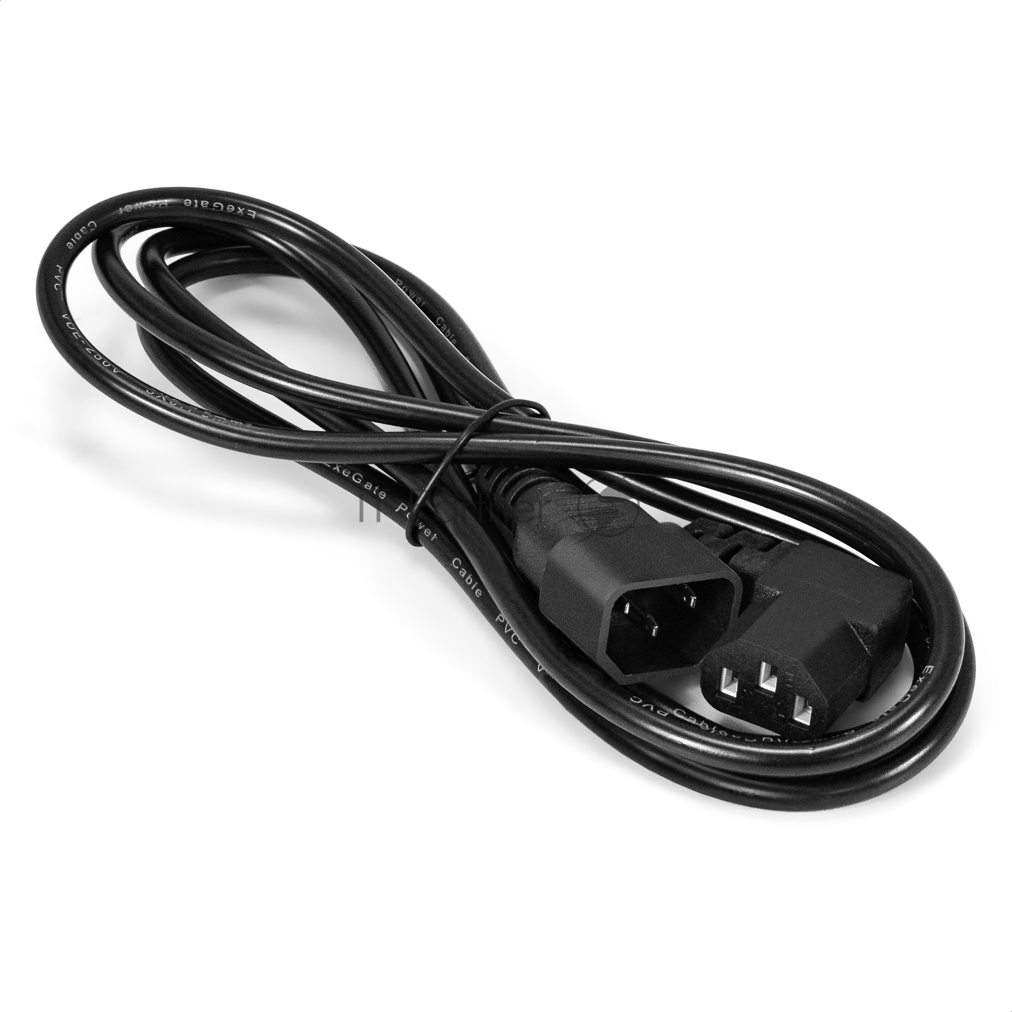 Кабель питания ExeGate Power EC-1,8P (C13 угловой->C14, VDE-250V-3*1.0мм2, медь, черный, 16A, 1.8 м)