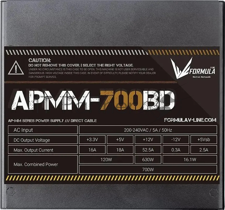 Блок питания Aerocool/Formula APMM-700BD, 700Вт, 80 PLUS Bronze, 120мм, черный