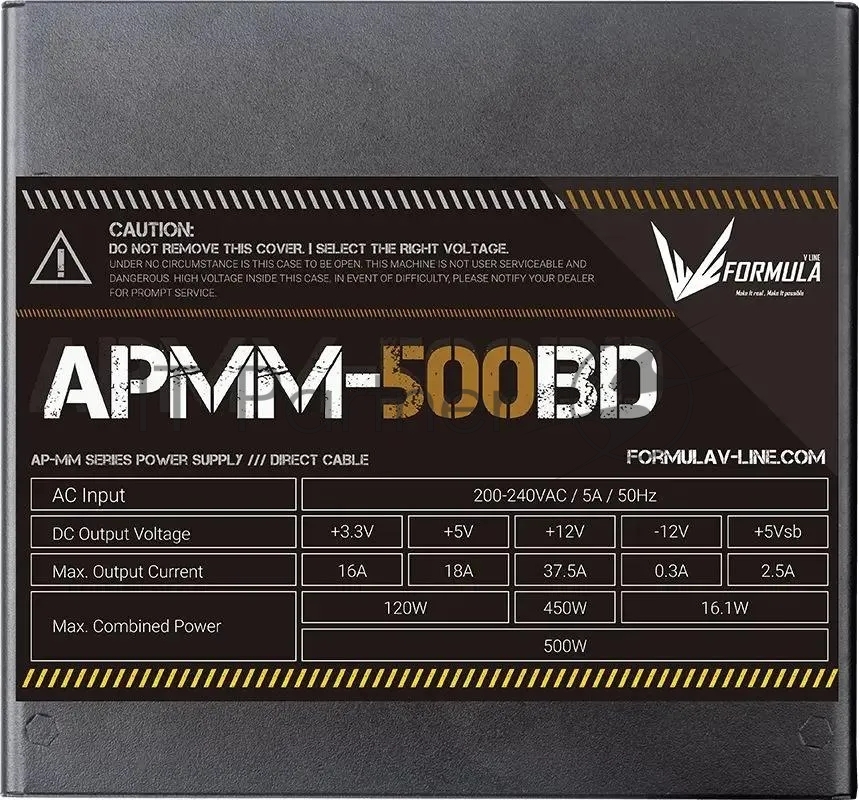 Блок питания Aerocool/Formula APMM-500BD, 500Вт, 80 PLUS Bronze, 120мм, черный