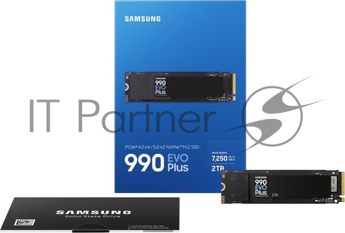 Накопитель SSD Samsung 990 EVO Plus, 2Tb, M.2 2280, PCIe 4.0 x4, NVMe, R/W 7250/6300