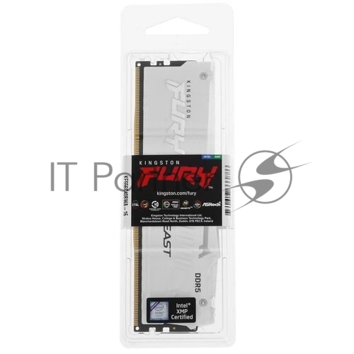 Оперативная память Kingston Fury Beast, DDR5, 16Gb (1x16Gb), 5600MHz, CL40, DIMM, радиатор, RGB, белый