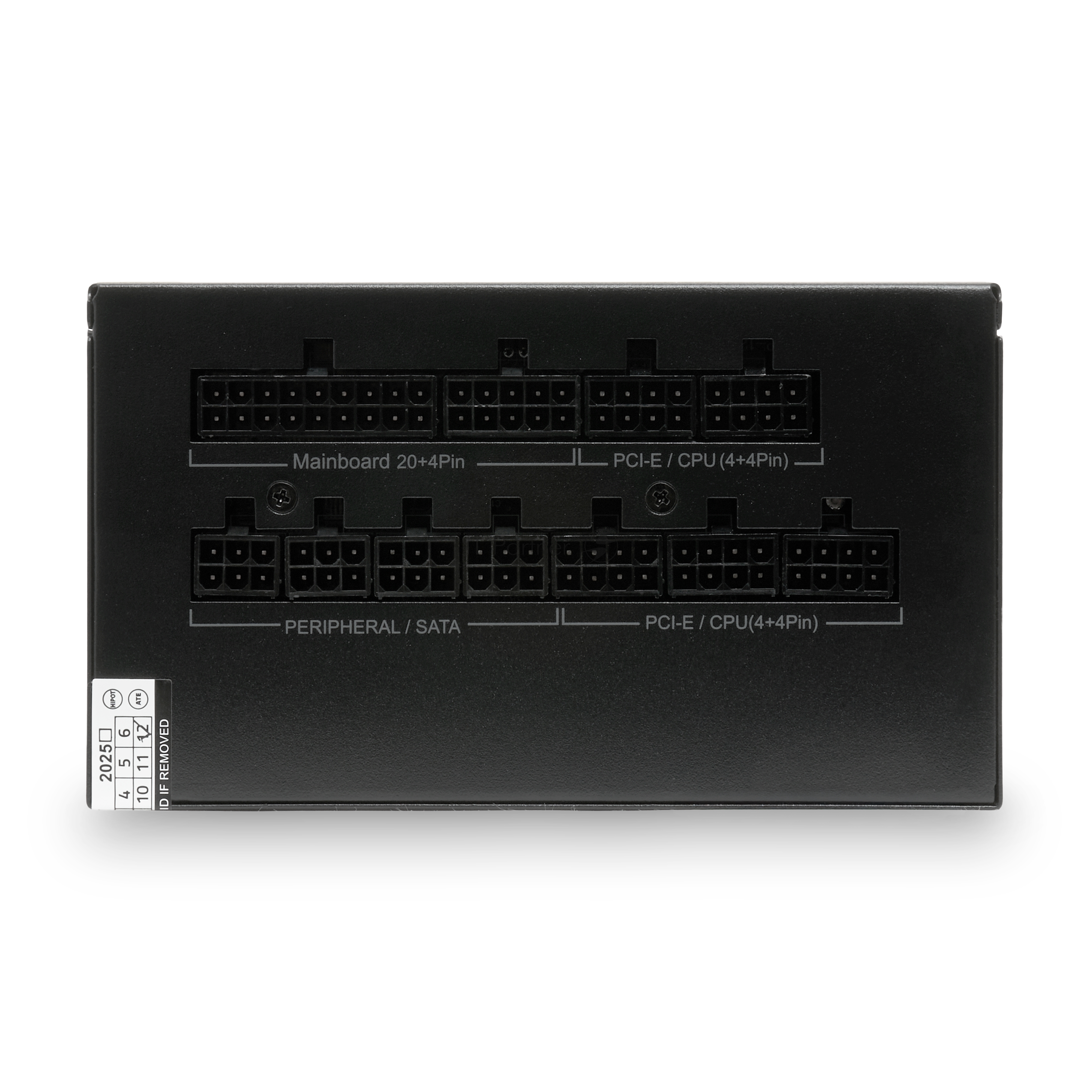 Блок питания HSPD, 850W 80 PLUS Gold (ATX, 2.52, Full modular, 1x24(20+4)pin mesh 550мм, 1xCPU*2 8(4+4)pin 650+150мм, 2xPCIe*2 8(6+2)pin 500+150мм, 2xSATA*3 450+150+150мм, 1xMOLEX4pin*3 450+150+150мм, Active, 120x120мм, 150x140x86мм, APFC, OVP, UVP, SCP, OCP, OTP, OPP, NLO, SIP, black)