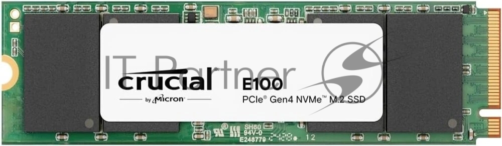 Накопитель SSD Crucial E100, 480Gb, M.2 2280, PCIe 4.0 x4, NVMe, R/W 4700/2500