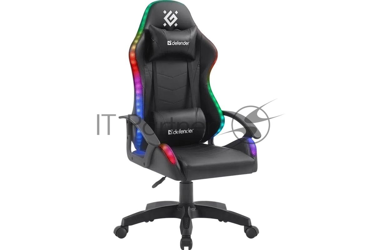 Кресло Defender Factor X RGB черный, экокожа, 120 кг