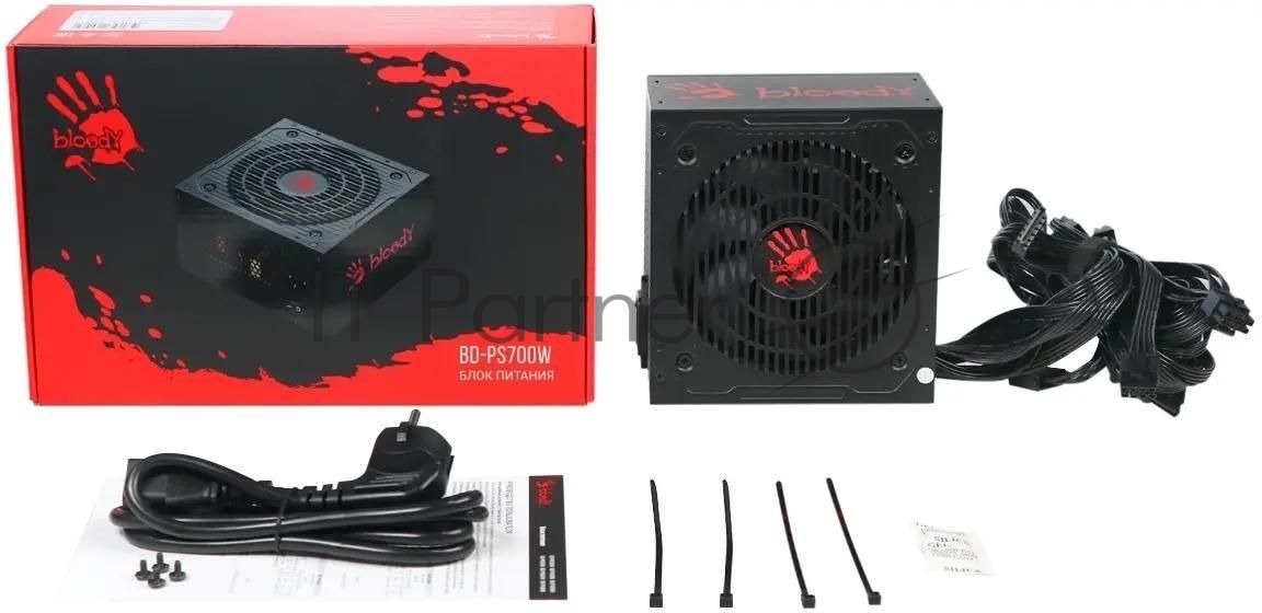Блок питания Bloody BD-PS700W, 700Вт, 80 PLUS WHITE, 120мм, черный