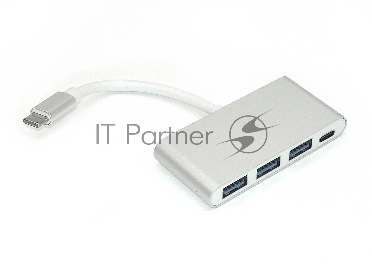 Адаптер Type-C на USB 3.0*3 + Type-С для MacBook серебристый