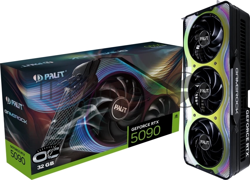 Видеокарта Palit PCI-E RTX 5090 GAMEROCK OC NVIDIA GeForce RTX 5090 32Gb 512bit GDDR7 2295/30000 HDMIx1 DPx3 HDCP Ret