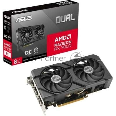 Видеокарта Asus AMD Radeon RX 7600 8Gb PCI-E DUAL-RX7600-O8G-EVO 128bit GDDR6 2280/18000 HDMIx1 DPx3 HDCP Ret