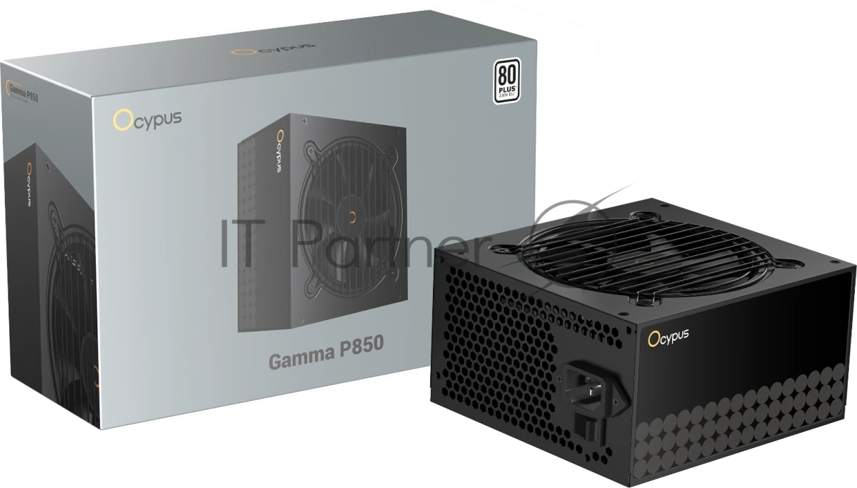 Блок питания 850W Ocypus Gaммa P850 BK (ATX, 80 PLUS, APFC, 20+4 pin, 120мм fan, PCI-E 6+2Px4, 6xSATA) (Gaммa-P850-W1HDBK024X-EU)