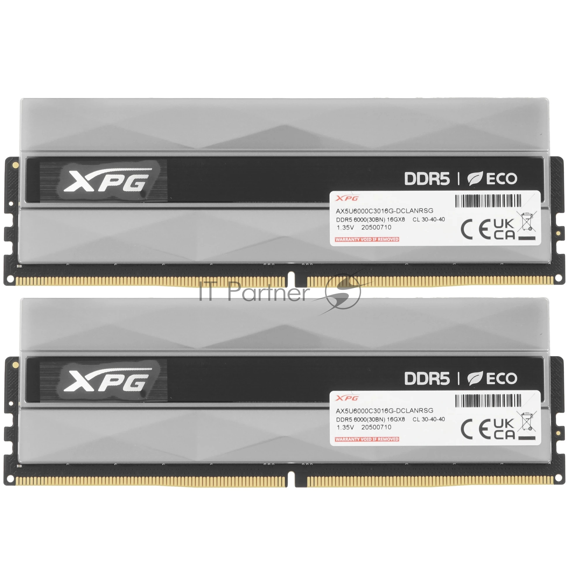Оперативная память XPG Lancer, DDR5, 32GB (2x16GB), 6000MHz, CL30, DIMM, с радиаторами, RGB, серебристый