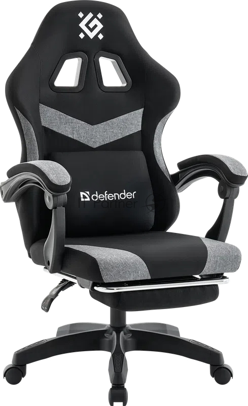 Кресло игровое Defender Runa PRO черн/серый, ткань, класс 2