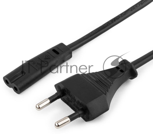 Кабель питания Cablexpert PC-184/2-1.5M черный (1.5м, CEE 7/16-C7, 2х0.5мм2, 2.5А) (PC-184/2-1.5M)