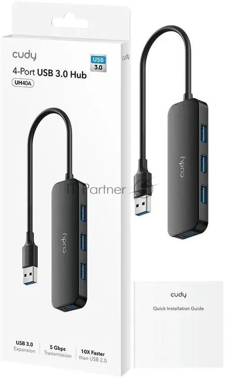 USB-концентратор CUDY UH40A, USB-A, USB 3.0, USB