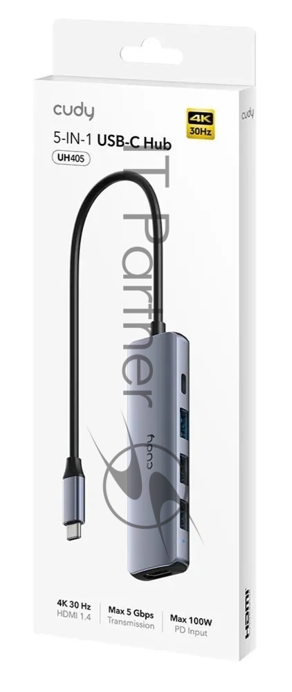 USB-концентратор CUDY UH405, USB Type-C, HDMI, USB, адаптер/ USB Type-C