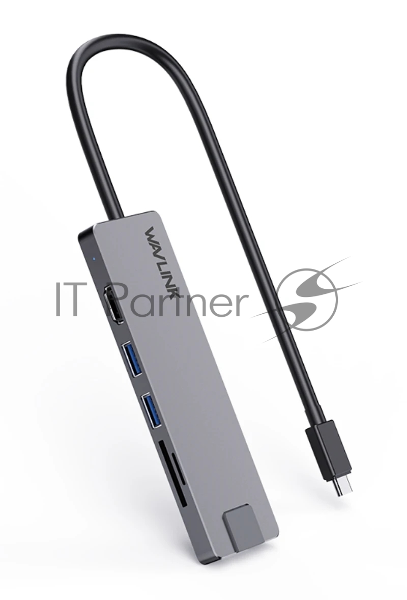 USB-концентратор WAVLINK USB Type-C, USB Type-C/USB 3.0/USB 2.0/HDMI/Gigabit LAN/SD/Micro SD, USB