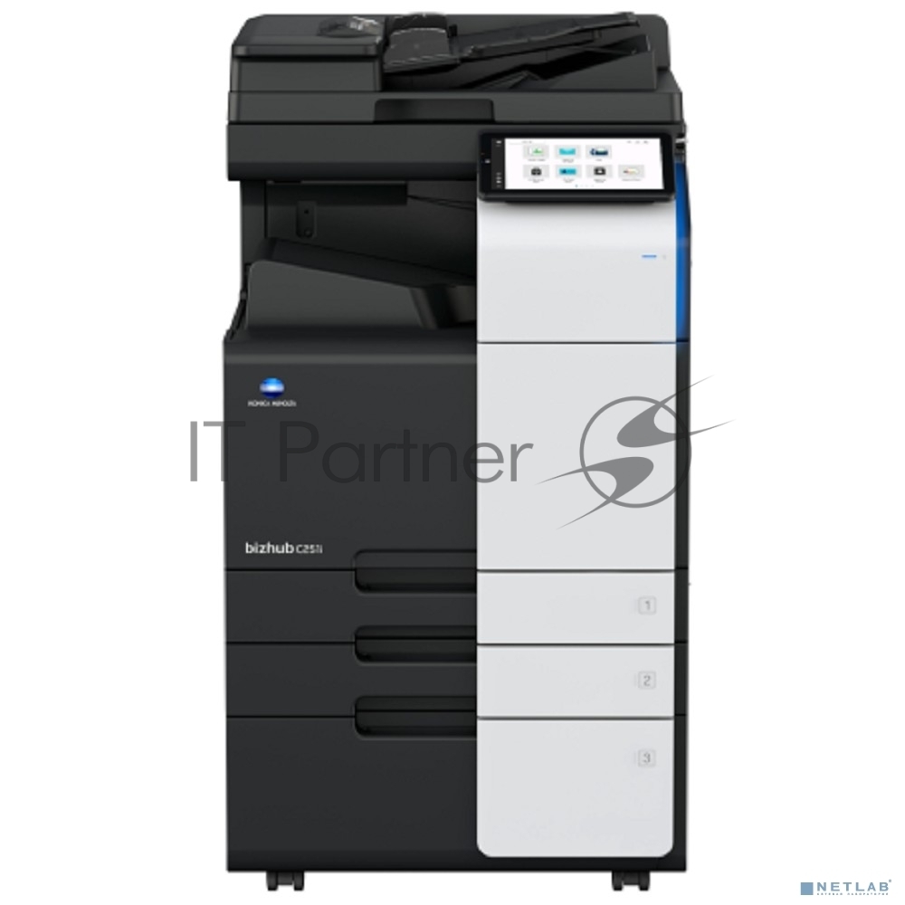 МФУ лазерное Konica Minolta bizhub C251i (A3, 25 стр./мин, без крышки и ADF, без тумбы, без картриджей, без кабеля питания, запуск только инженером платно)