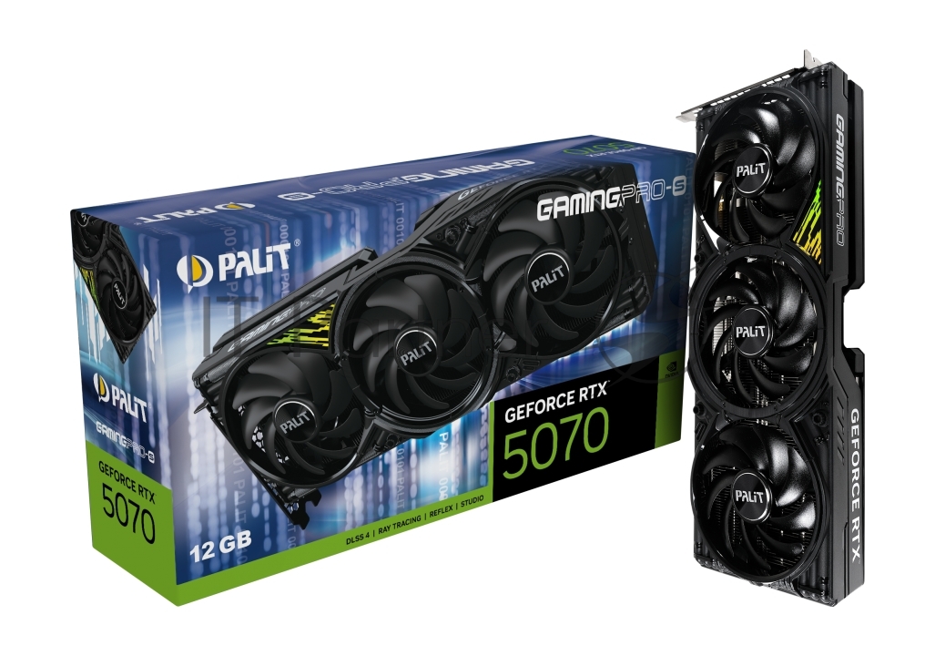 Видеокарта Palit PA-RTX 5070 GAMINGPRO-S 12Gb RTX 5070 12Gb 192bit GDDR7 2325/28000 HDMIx1 DPx3 HDCP Ret