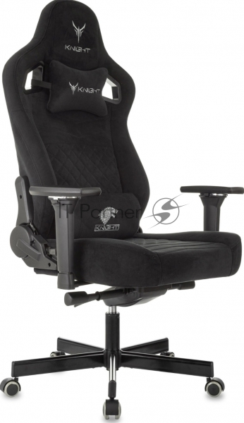 Кресло игровое Knight Hunter черный, Alfa Black крестов. металл