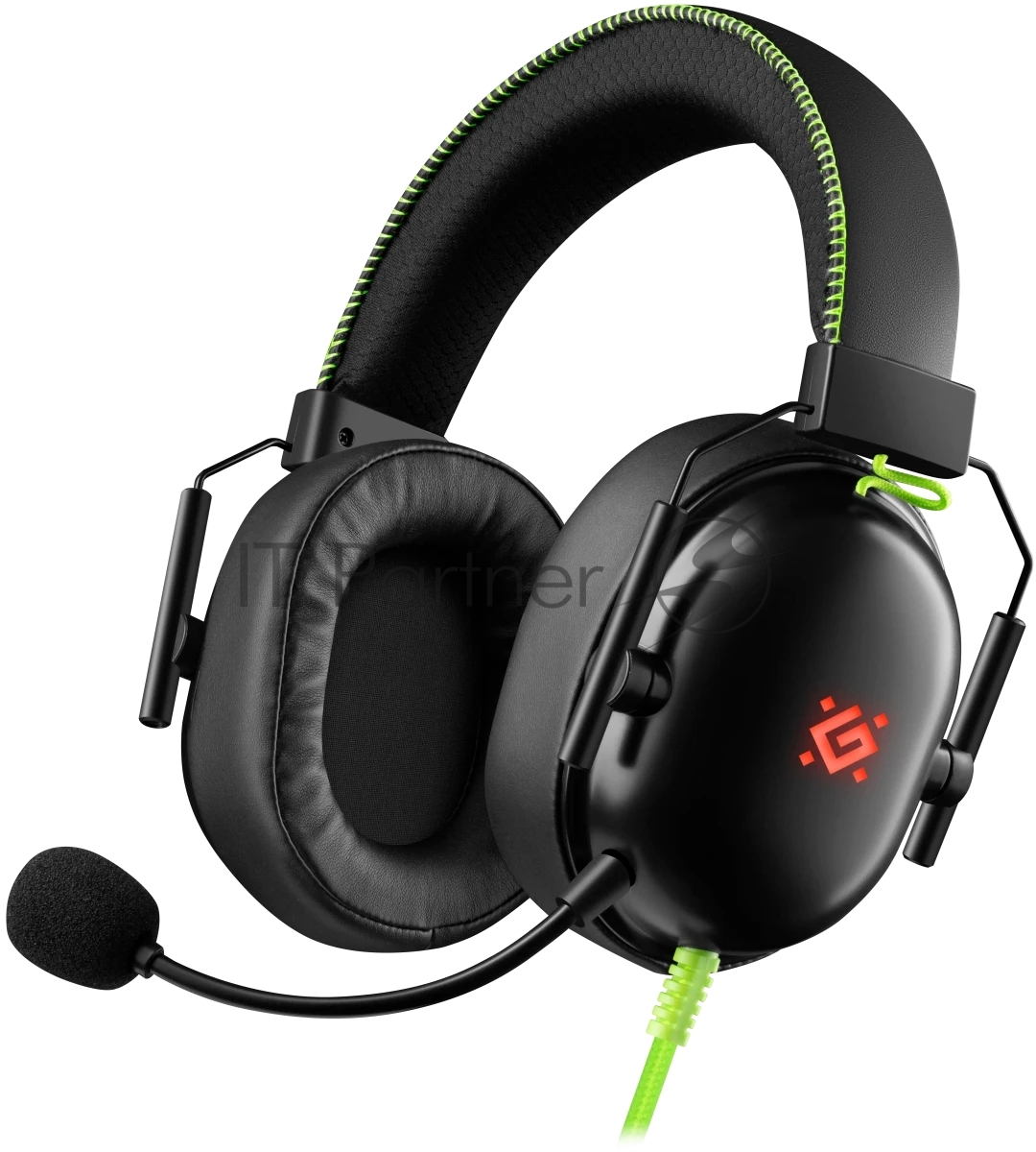 Гарнитура Defender Toxic чёрный, проводная, USB / mini jack 3.5 мм, подсветка