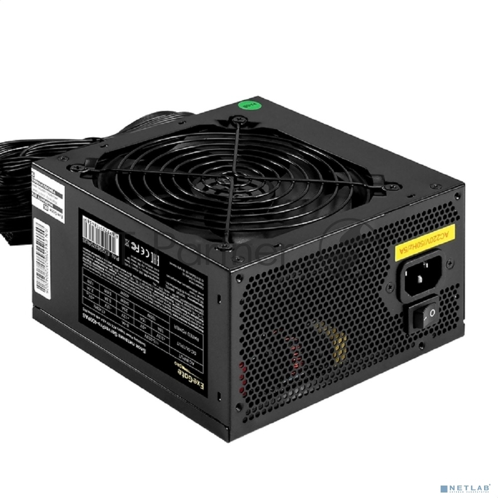 Блок питания серверный 400W ExeGate ServerPRO-400PAS (ATX, APFC, КПД 80% (80 PLUS), 12cm fan, 24pin, 2x(4+4)pin, 4xPCI-E, 6xSATA, 4xIDE, Cable Management, black)