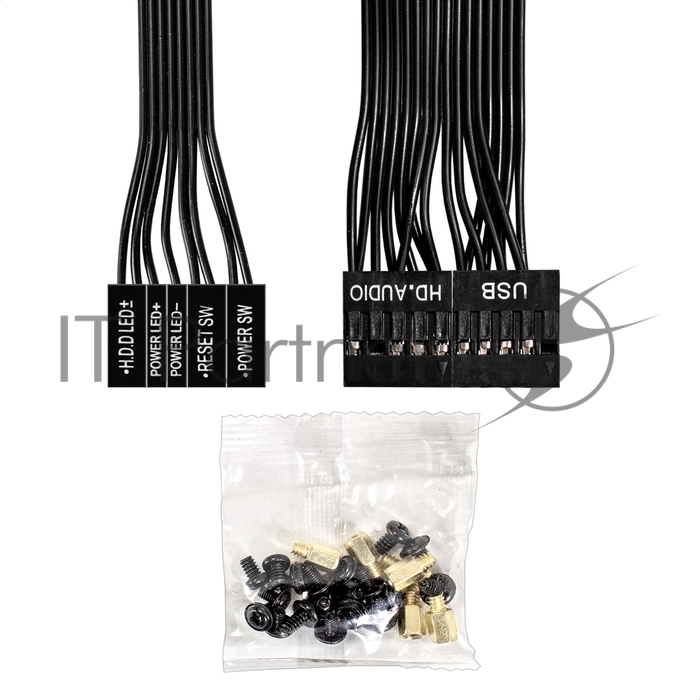 Компьютерный корпус Miditower ExeGate AA-443-UNS450 (ATX, БП UNS450 с вент. 12см, 2хUSB+HD Audio, черный)