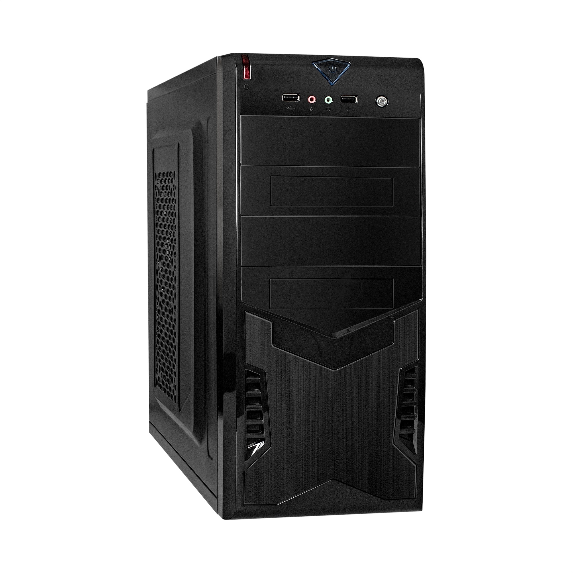 Компьютерный корпус Miditower ExeGate CP-604-UNS500 (ATX, БП UNS500 с вент. 12см, 2*USB, аудио, черный)