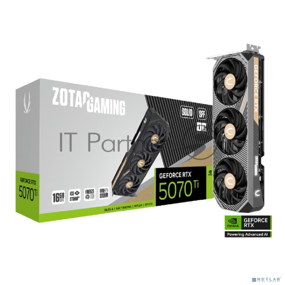Видеокарта Zotac PCI-E 4.0 RTX 5070 Ti SOLID SFF OC NVIDIA GeForce RTX 5070TI 16Gb 256bit GDDR7 2482/28000 HDMIx1 DPx3 HDCP Ret