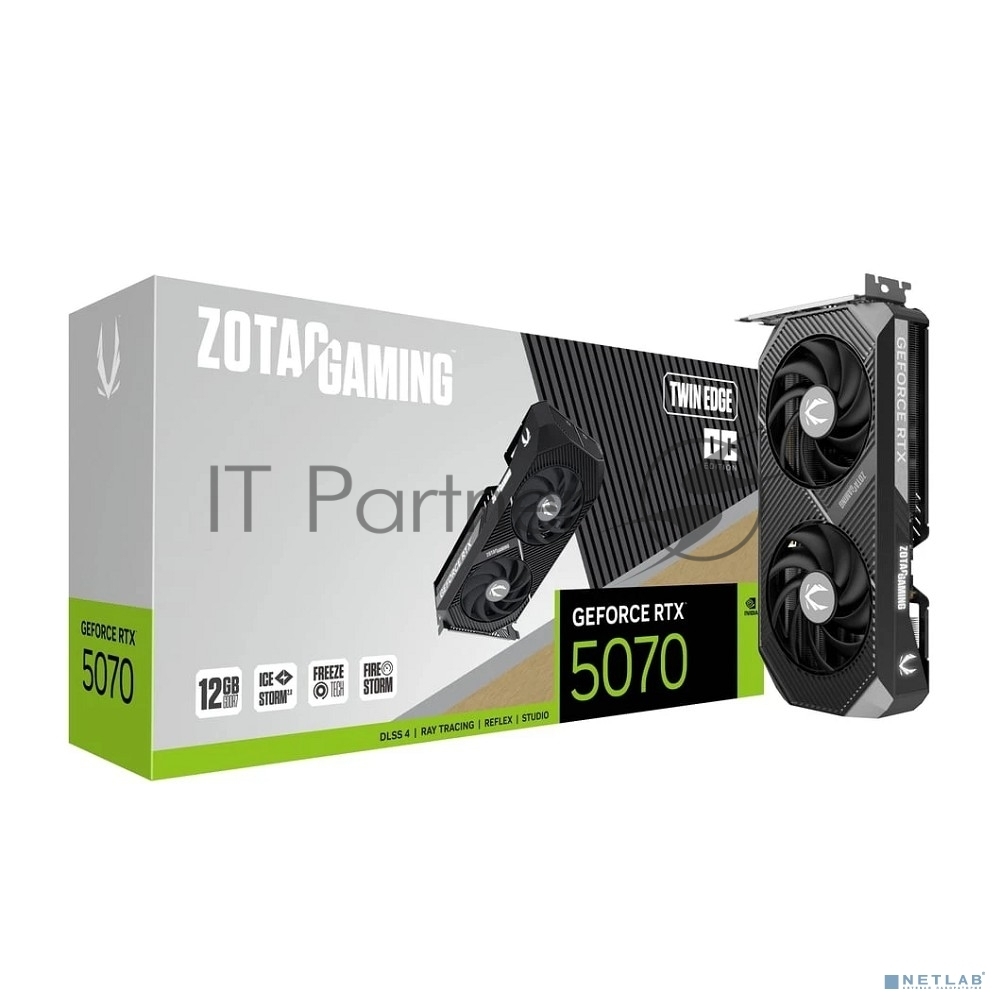 Видеокарта Zotac PCI-E 5.0 RTX 5070 TWIN EDGE OC NVIDIA GeForce RTX 5070 12Gb 192bit GDDR7 2542/28000 HDMIx1 DPx3 HDCP Ret