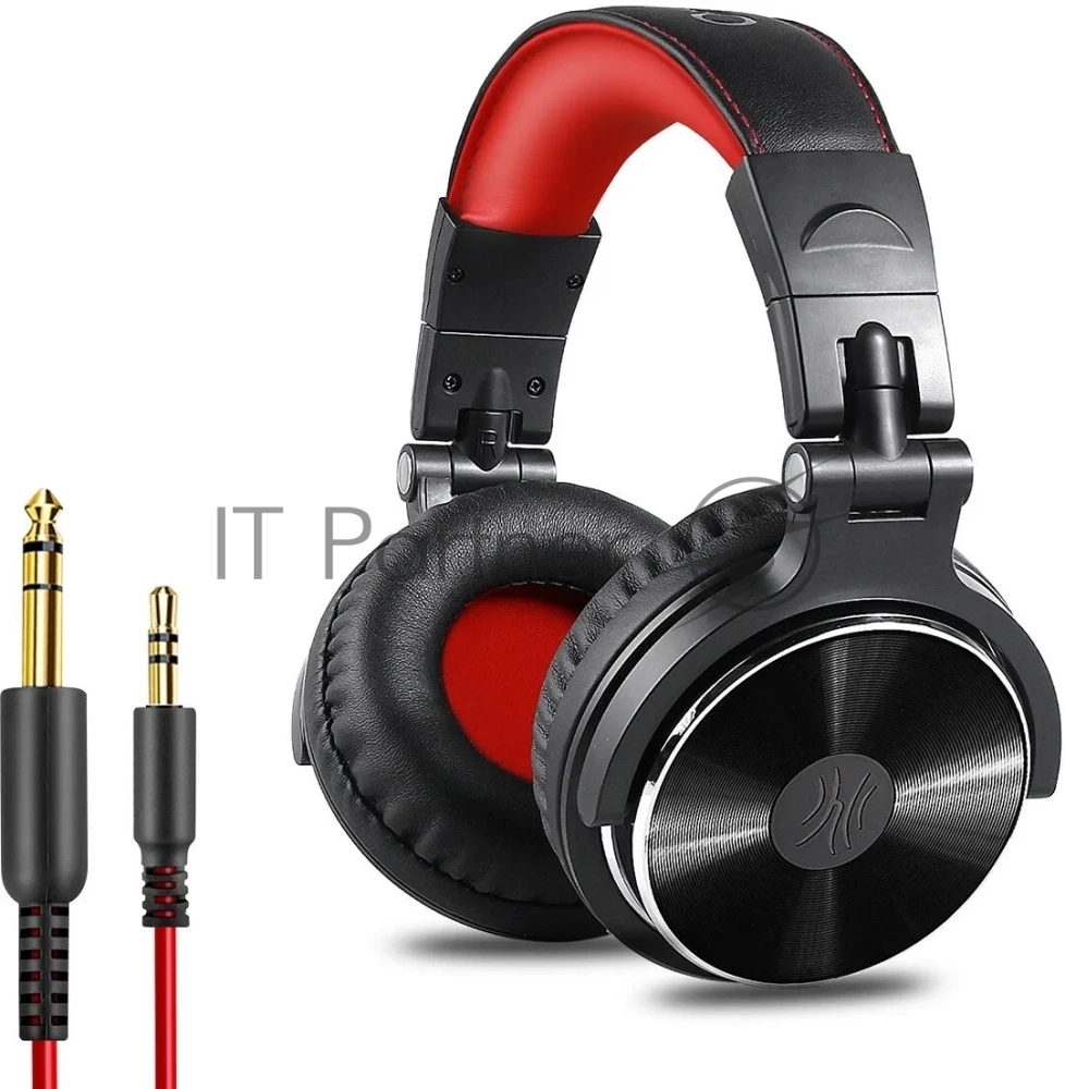 Гарнитура OneOdio Studio Pro 10 черный/красный, проводная, 3.5 мм