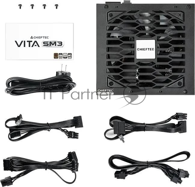 Блок питания Chieftec Vita SM3 BPX-750-C (ATX 3.1, 750W, 80 PLUS BRONZE, Active PFC, 120мм fan, Semi-modular Cable Management) Retail