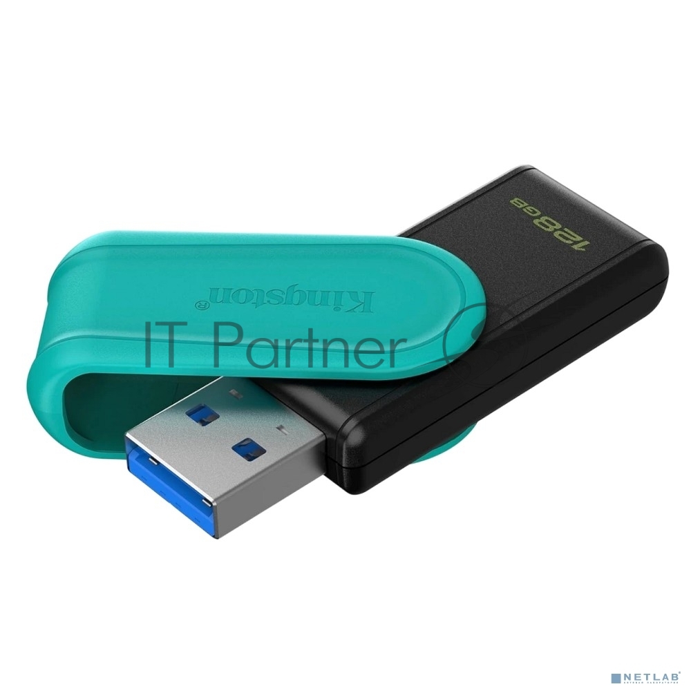 Флешка USB Kingston DataTraveler Exodia S (DTXS/128Gb), 128Gb, USB 3.2 Gen 1, R/W 150/60, бирюзовый/черный