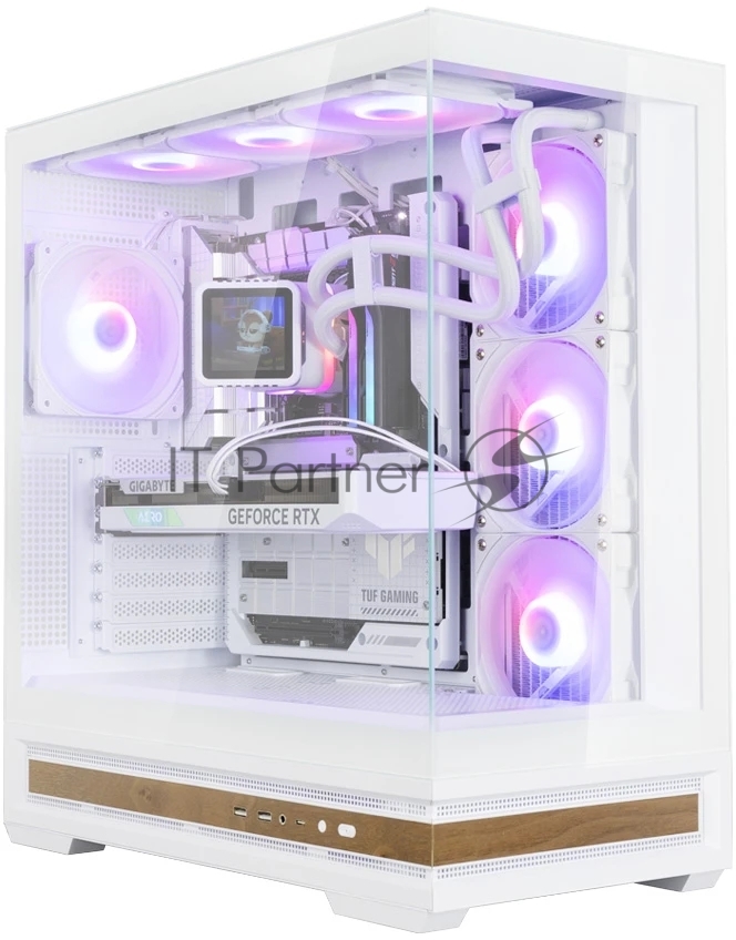 Компьютерный корпус ZALMAN P40 NAMU, ATX, белый, WINDOW, WOODEN ELEMENTS, 2xCombo(2.5” or 3.5”), 1xUSB TYPE-C, 2xUSB 3.0, SIDE 3x120мм ARGB, REAR 1x120мм ARGB