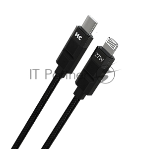 Дата-кабель MORE CHOICE (4620202555021) K87ia USB 3.0A PD 27W для Lightning ng 8-pin Type-C - 1м, черный