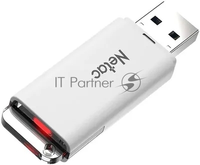 Флешка USB Netac U185 (NT03U185N-064G-32WH), 64Gb, USB 3.0, R/W 100/25, белый/серый