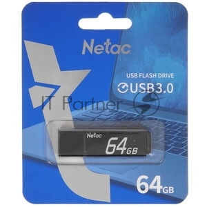 Флешка USB Netac U351 (NT03U351N-064G-32BK), 64Gb, USB 3.0, R/W 110/45, черный