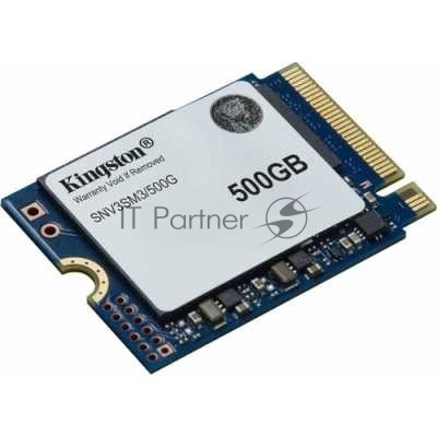 Накопитель SSD Kingston NV3, 500Gb, M.2(22x30мм), NVMe, PCIe 4.0 x4, 3D TLC, R/W 5000/3000Mb/s, TbW 160, DWPD 0.2 (60 мес)
