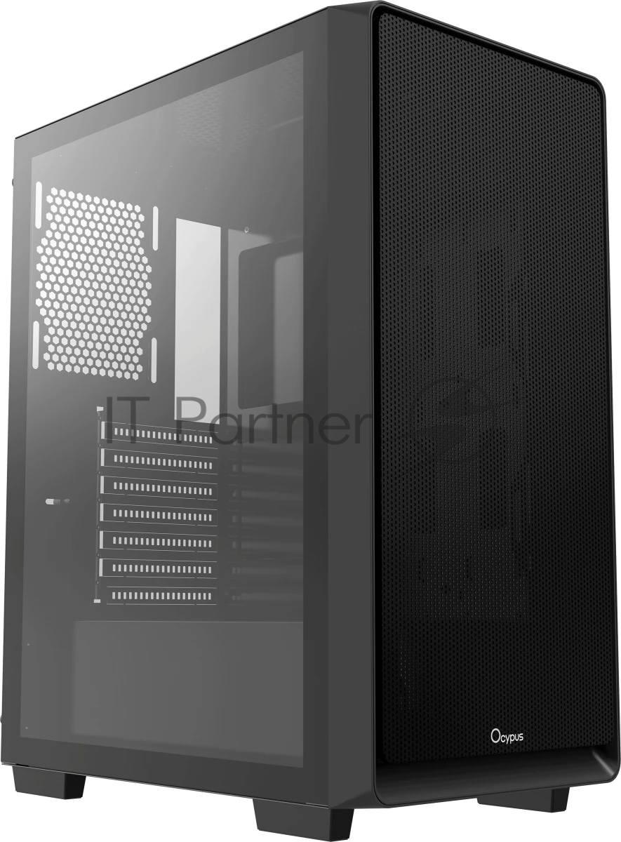 Компьютерный корпус Ocypus Gaммa C60 BK ATX/win/black/no PSU/Tempered Glass