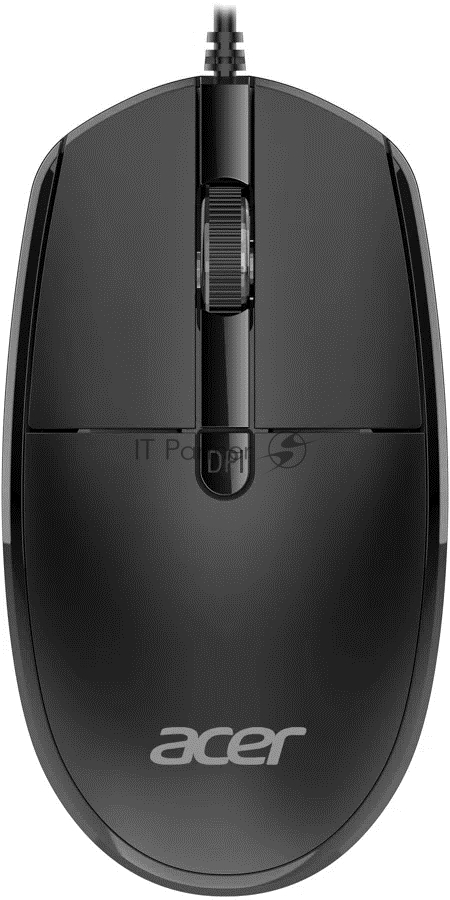Мышь проводная Acer OMW401 черный, 2000 dpi, USB, кнопки - 4