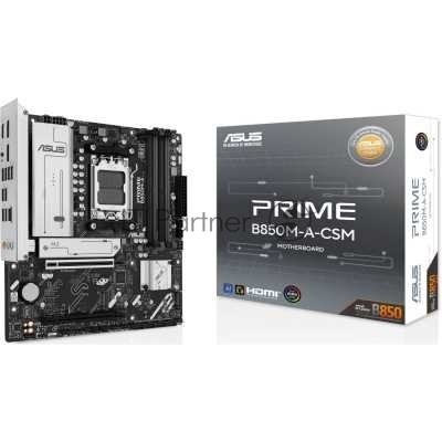 Материнская плата ASUS PRIME B850M-A-CSM, AM5, AMD B850, 4xDDR5, 4xSATA, 3xM.2, 1xPCIe 5.0 x16, 1xPCIe 4.0 x4, 2xDP, 1xHDMI, 1x2.5Gb LAN, 2xUSB-A 10Gbps, 2xUSB-A 5Gbps, 4xUSB-A 2.0, 3x3.5 мм, 7.1, mATX