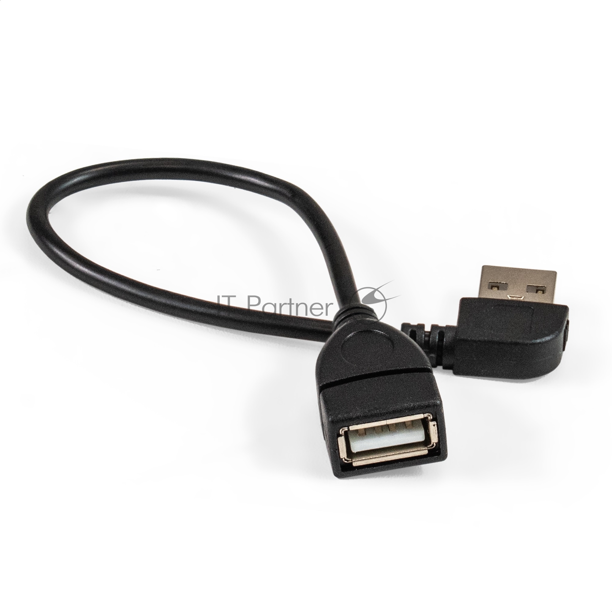 Удлинитель USB 2.0 ExeGate EX-CC-USB2-AMAF-0.15L (Am/Af, угловой 90-градусный коннектор (горизонтальный левый), 0,15м)