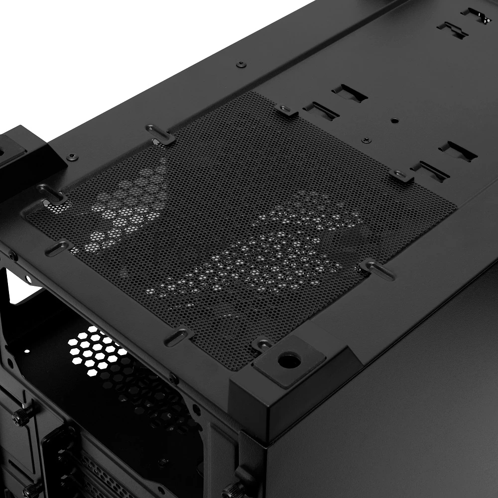 Компьютерный корпус без блока питания HSPD M340, Mesh Mid Tower, черный, TG, 0.5 SPCC, no fans, mATX, mITX, 165/350/200мм, 2x2.5", 2x3.5", 4xPCI, 1xUSB-A 3.0, 2xUSB-A 2.0, 415x220x410мм