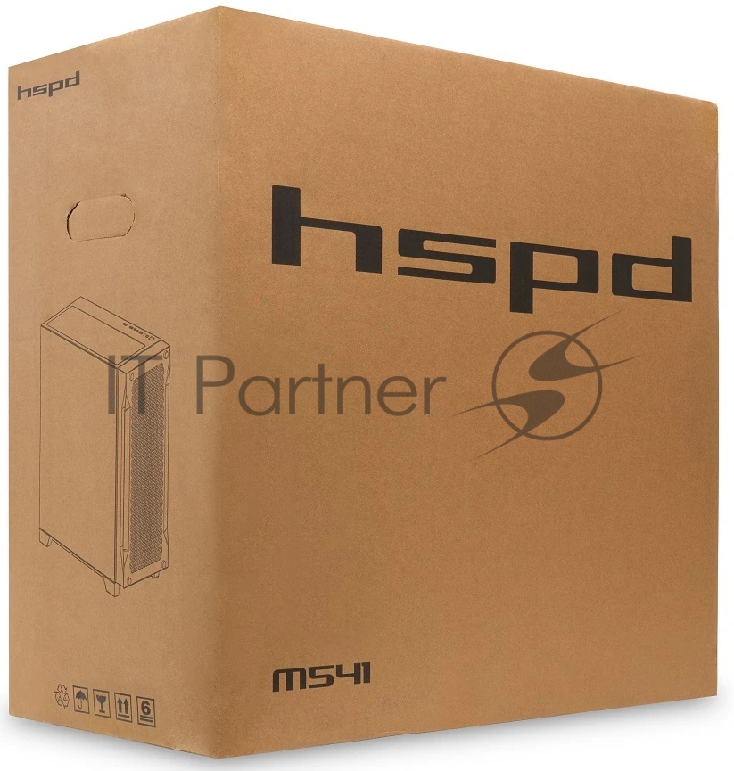Компьютерный корпус без блока питания Case HSPD M541, Mesh Mid Tower, черный, TG, 0.7 SPCC, no fans, ATX, mATX, mITX, 170/405/210мм, 2x2.5", 2x3.5", 7xPCI, 1xUSB-A 3.0, 2xUSB-A 2.0, 465x220x485мм
