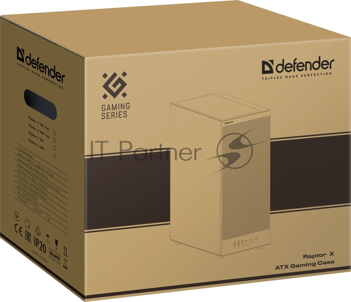 Компьютерный корпус Defender RaptorX черный, ATX, USB3.0, w/o fans
