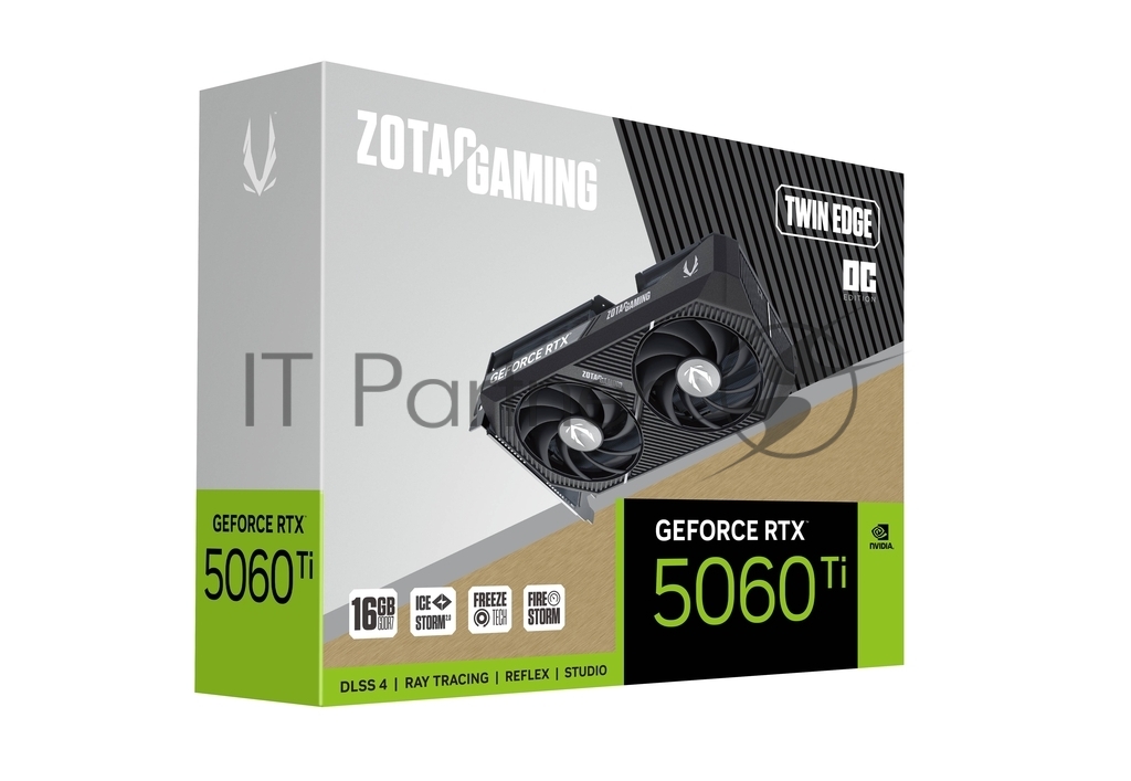 Видеокарта Zotac PCI-E 5.0 RTX 5060TI 16GB TWIN EDGE OC NVIDIA GeForce RTX 5060TI 16Gb 128bit GDDR7 2602/28000 HDMIx1 DPx3 HDCP Ret